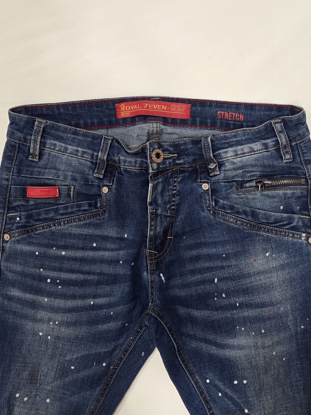 Royal 7even RS7 Paint Splatter Stretch Slim Jeans - 32x32 - Picture 2 of 9